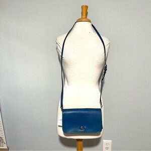 NEW NWT Coach 75th Anniversary Denim Aquatic Blue Leather Crossbody Purse Bag